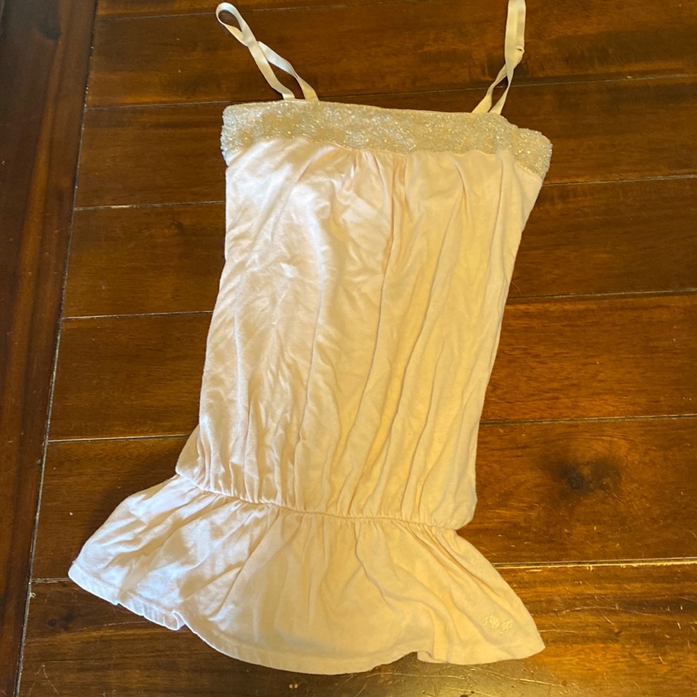 Vintage beaded pale pink Abercrombie tank